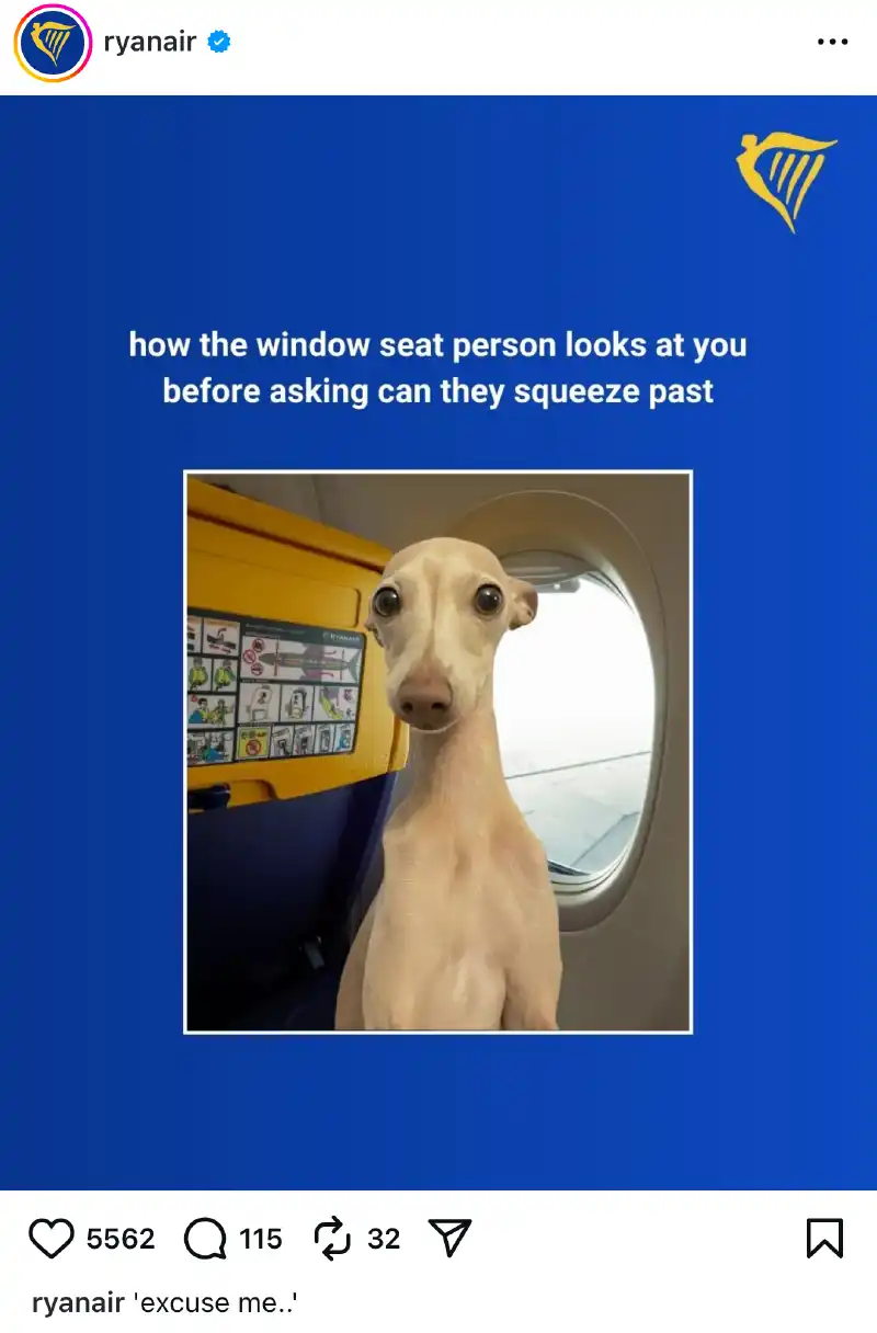 Sylwia Kupiec Ryanair – komunikacja w stylu twórców. Źródło: Instagram